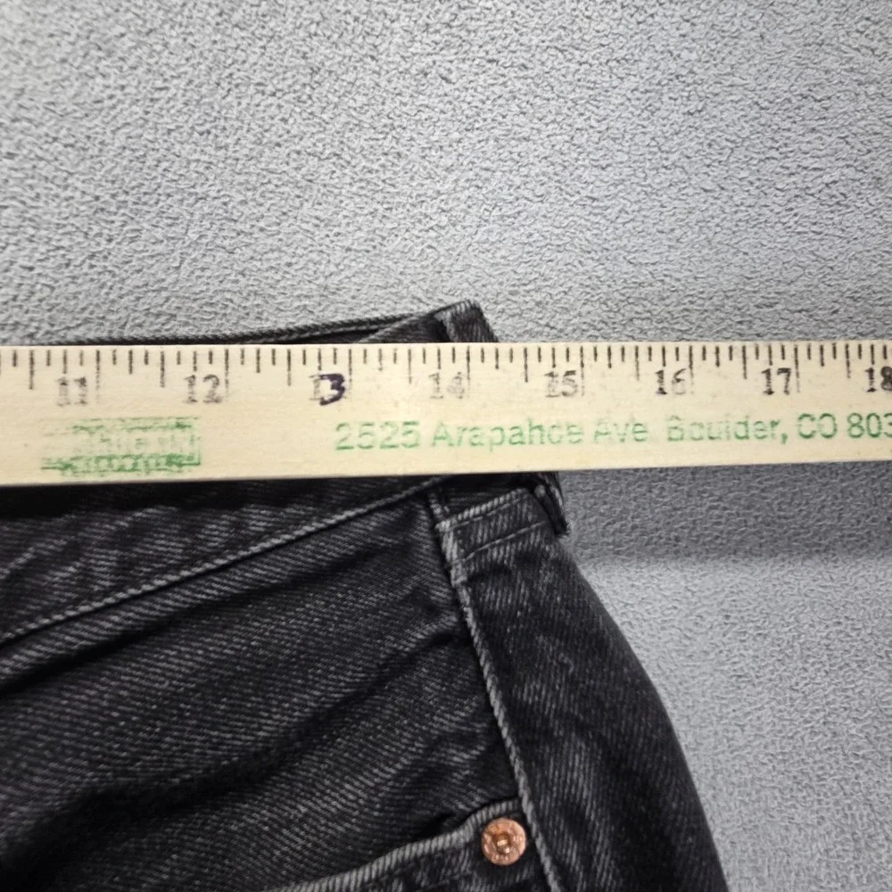 VTG Levis 501 Jeans‎ Mens Black Charcoal Wash Made In USA Altered Hem Fits 28x28
